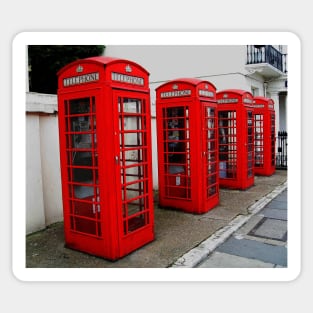 London. Phone Booths on Belgrave Street. Great Britain 2009 Sticker